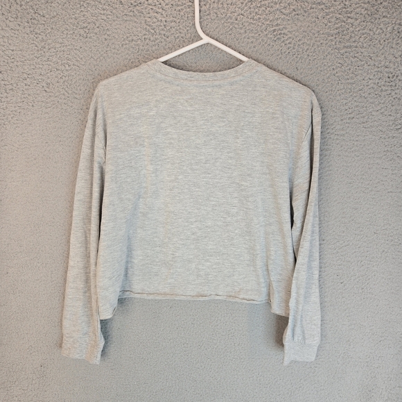Hang Ten Teens Pull Over Cropped Long Sleeve T-Shirt Sz 14 Gray-Colorful Graphic - Picture 6 of 7